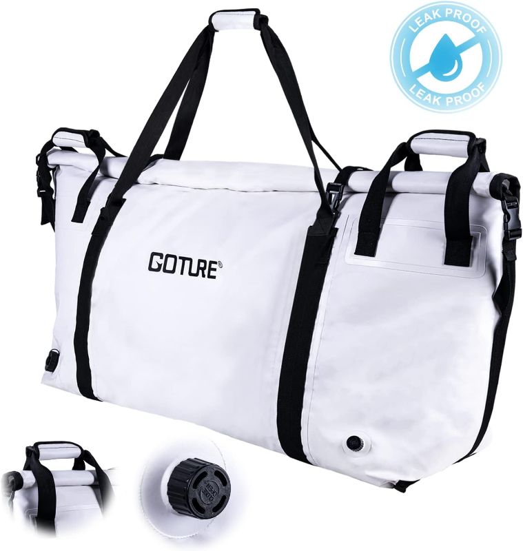 Photo 1 of Goture Insulated Fish Cooler Bag, Monster Leakproof Fish Kill Bag, Portable Large Fishing Cooler Bag for Outdoor Tarvel with Drain Plug, Keep Ice Cold All Day Long Medium-47.24x11.81x19.68in