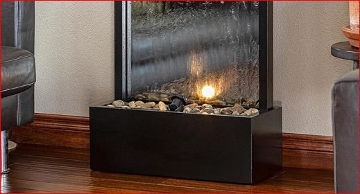 Photo 1 of Alpine Corporation Mirror Waterfall Fountain with Stones and Lights - Zen Indoor/Outdoor Decor for Office, Living Room, Patio, Entryway - 72 Inches
 - bottom portion only.