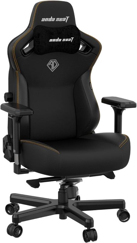 Photo 1 of Anda Seat Kaiser 3 Large Gaming Chair for Adults - Ergonomic Black Leather Gaming Chairs with Lumbar Support, Comfortable Office Chair with Neck Support - Heavy Duty Computer Chair Wide Seat Capacity
