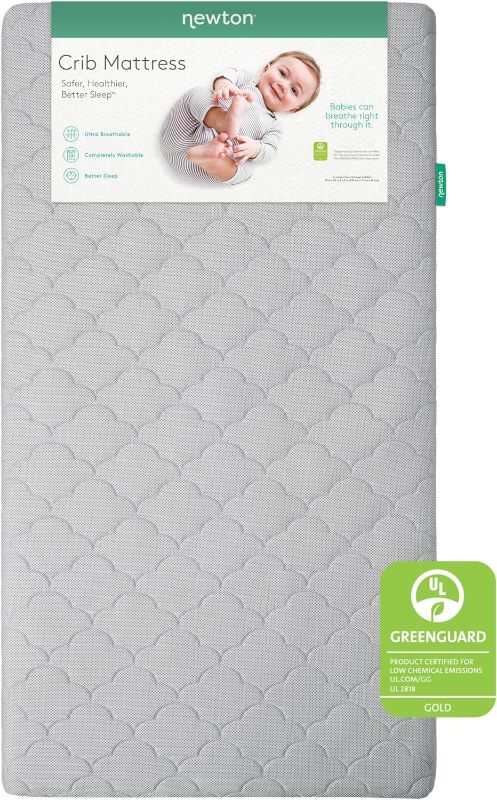 Photo 1 of Newton Baby Crib Mattress and Toddler Bed - Ultra-Breathable Proven to Reduce Suffocation Risk, Washable Core & Cover, 2-Stage, Plush 5.5" Thick- Moonlight Grey
