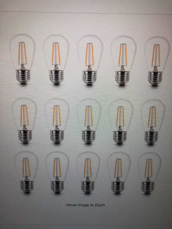 Photo 2 of 2-Watt S14 Dimmable E26 LED Vintage Edison Light Bulb 2500K (15-Pack)

