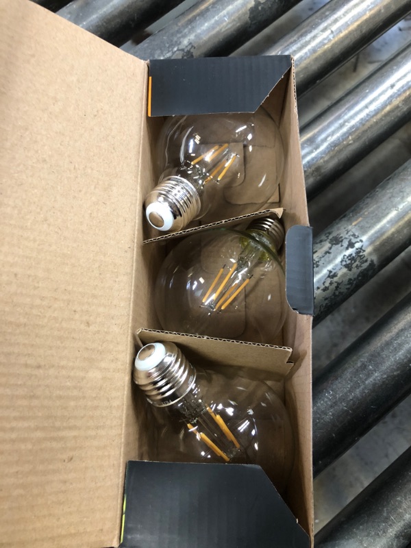 Photo 3 of 40-Watt Equivalent G25 Dimmable Filament ENERGY STAR Clear Glass Globe E26 LED Light Bulb, Soft White 2700K (3-Pack)