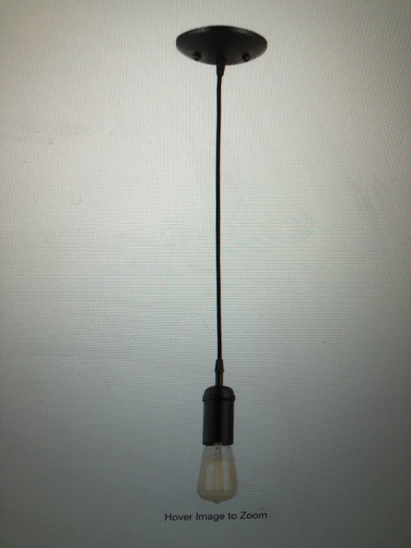 Photo 1 of 1-Light Vintage Edison Matte Black Mini Pendant
