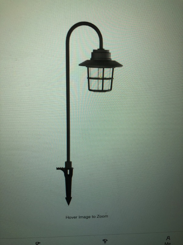 Photo 2 of Marion Black Low Voltage LED Outdoor Path Light with Seeded Glass
