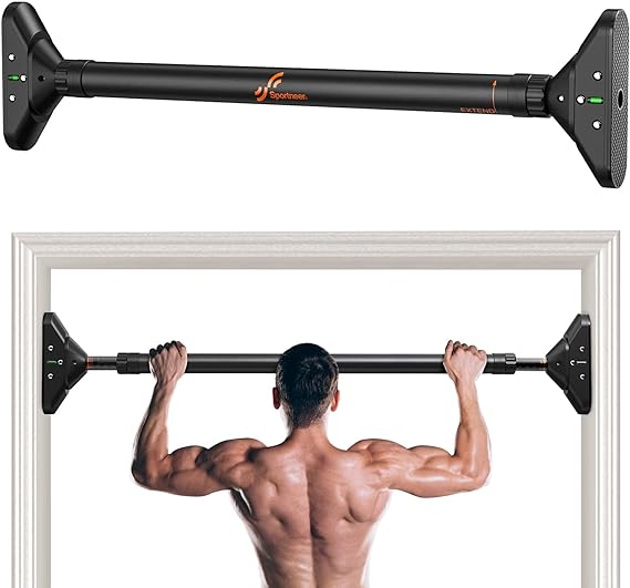 Photo 1 of Sportneer Pull Up Bar: Strength Training Chin up Bar without Screws - Adjustable 29.5''-37'' Width Locking Mechanism Pull-up Bar for Doorway - Max Load 440lbs for Home Gym Upper Body Workout, Non-slip
