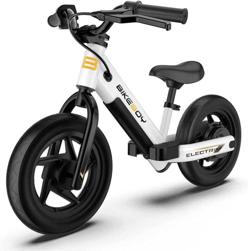 Photo 1 of bikeboy Electric Balance Bike Kids Electric Bike for Ages 3-5years Old,24v 100w Motor,With12-Inch Pneumatic Tires, Rear Wheel Brake,Adjustable Speed,Dazzling Electric Motorcycle for Kids