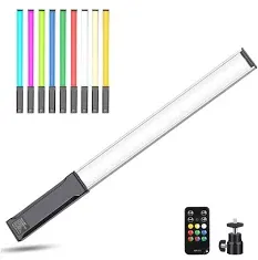 Photo 1 of Hagibis RGB Handheld LED Video Light Wand Stick Photography Light 9 Colors,with Built-in Rechargable Battery and Remote Control,1000 Lumens Adjustable 3200K-5600K,Hot Shoe Adapter Included..