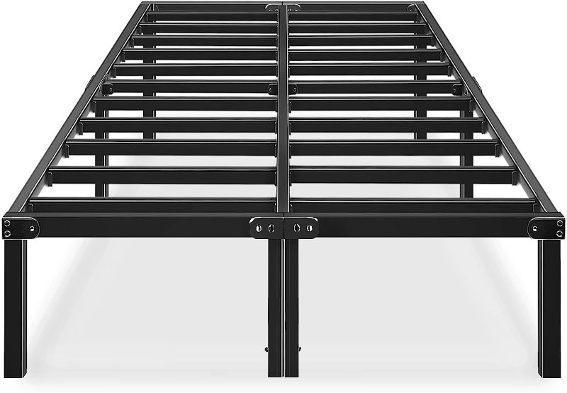 Photo 1 of Factory seal---HAAGEEP Metal Platform Bed Frame Queen Size Heavy Duty 14 Inch Beds No Box Spring Steel Slat Frames with Storage Black, AQ