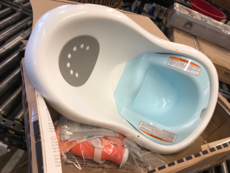 Photo 2 of Fisher-Price Baby Bath Tub for Newborn to Toddler with Baby Seat & Bath Toys, 4-in-1 Sling 'n Seat, Summer Blossoms