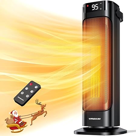 Photo 1 of VAGKRI 24"Space Heater, 1500W Portable Electric Heater with Thermostat, Remote, 3 Modes, Timer, Oscillating, Overheating & Tip-Over Protection, Fast Ceramic Heater for Bedroom Office Garage Indoor Use
