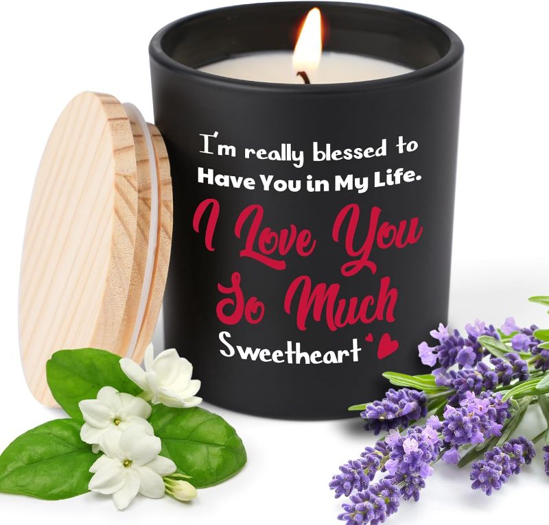 Photo 1 of -Anniversary Wedding Birthday Gifts for Him and Her, Couples Gifts Ideas for Girlfriend Wife, Candles Gifts for Boyfriend Husband, Jasmine Lavender Vanilla Scented Candle 10oz
