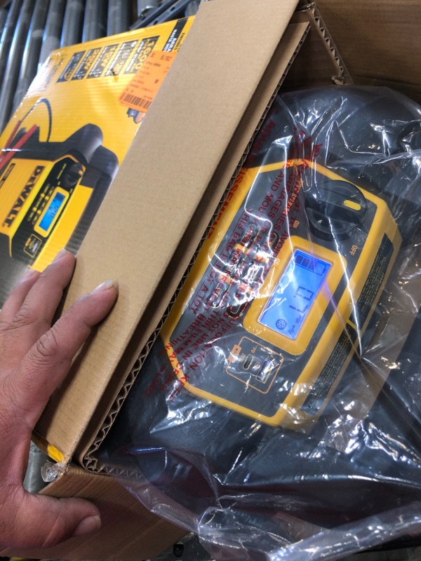 Photo 3 of DEWALT DXAEJ14-Type2 Digital Portable Power Station Jump Starter - 1600 Peak Amps with 120 PSI Compressor, AC Charging Cube, 15W USB-A and 25W USB-C Power for Electronic Devices 1600 Amps