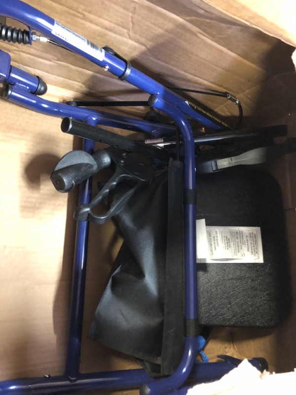 Photo 2 of Drive Medical 10257BL-1 4-Wheel Rollator Walker With Seat & Removable Back Support, Blue