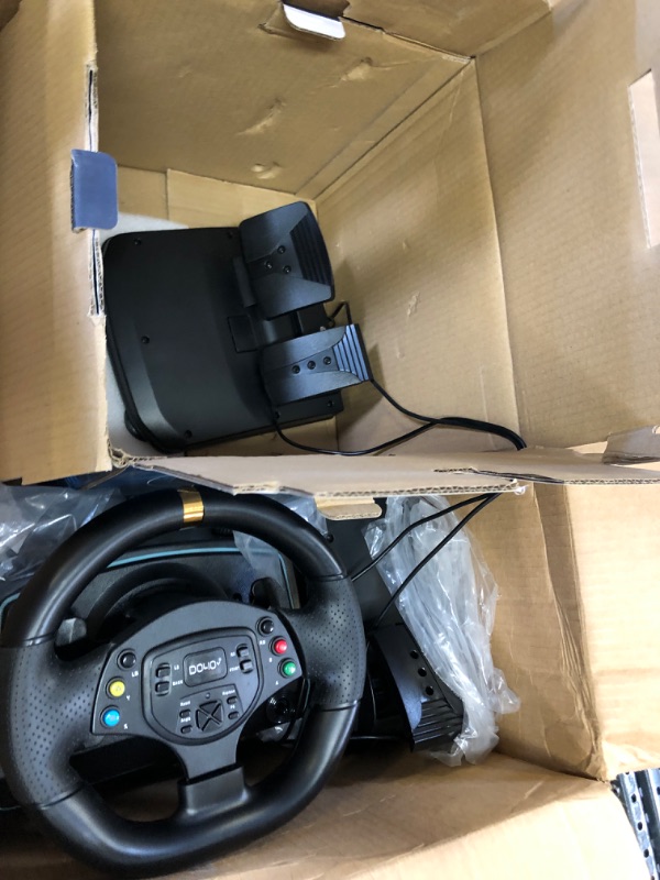 Photo 2 of *parts only. untested* Racing Wheel, DOYO Gaming Steering Wheels 1080° Driving Sim Car Simulator with Speaker Pedals Clutch Paddle Gear Shifters for Xbox One/ Xbox Series X S/ PS4/ PS3/ PC/ Xinput/Xbox 360/ Switch/ Android