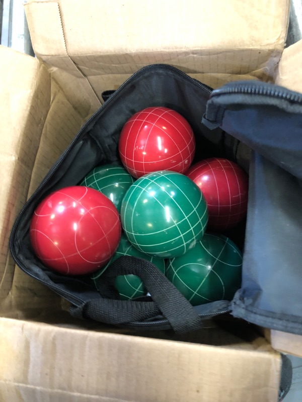 Photo 2 of Amazon Basics Bocce Ball Set with Soft Carry Case 100mm