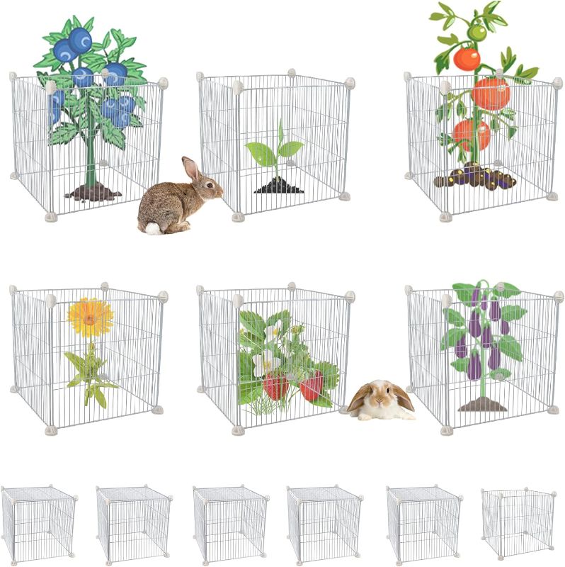 Photo 1 of Chicken Wire Cloche Plant Protectors, DIY White Plant Cages for Plants and Vegetables to Protect from Rabbits,Deers and Other Animals