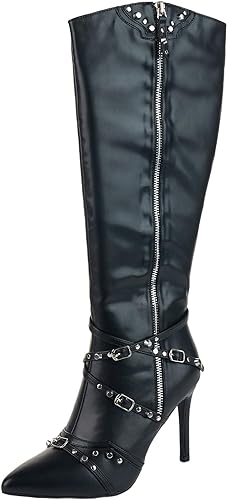 Photo 1 of SIze 10---LALA IKAI Women's Pointy Toe High Boots Zipper Stiletto Knee Boots Dress Party Shoes