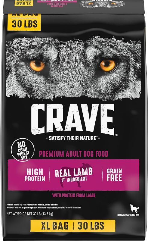 Photo 1 of Best by Apr-19-2024--CRAVE Grain Free High Protein Adult Dry Dog Food with Lamb, 30 lb. Bag
