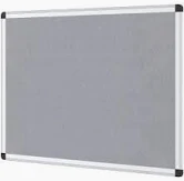 Photo 1 of VIZ-PRO Notice Board Felt Gray, 36 X 24 Inches, Silver Aluminium Frame 36 x 24 Inches Gray