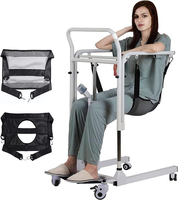 Photo 1 of Patient Lift for Home Electric, Patient Lift Transfer Chair Portable Car Lift Wheelchair with One-Button Lifting Shower Bedside Commode, Stair Lifts for Seniors, Rechargeable
