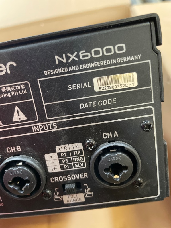 Photo 2 of Behringer NX6000 Power Amplifier