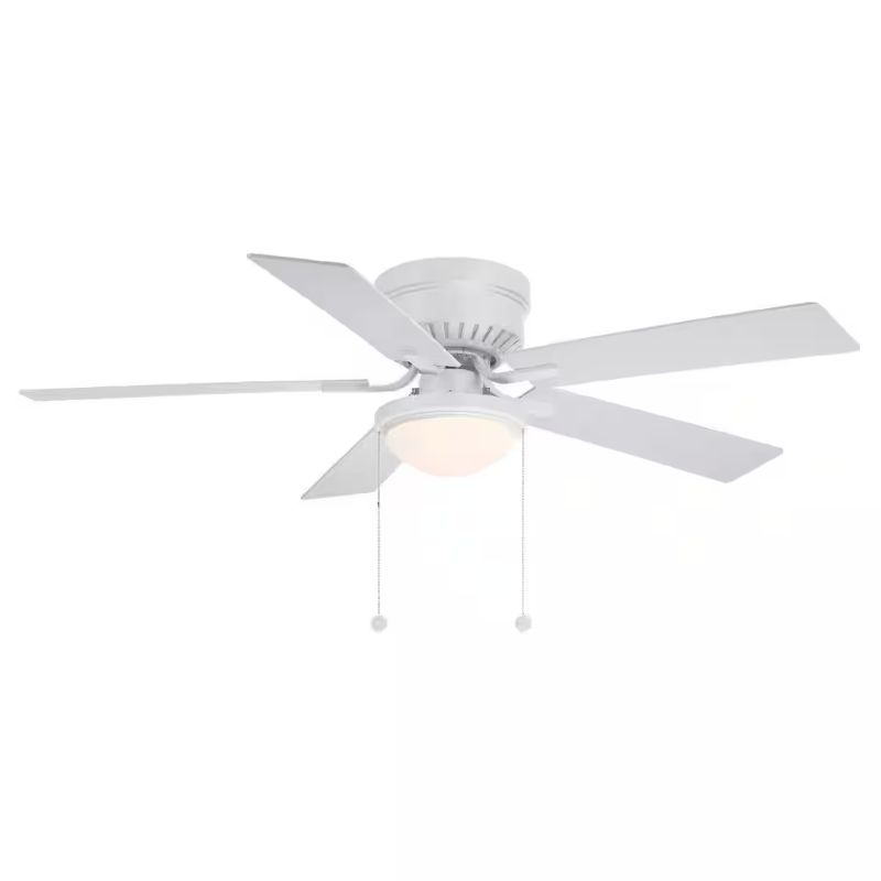 Photo 1 of 52 in. LED Indoor Matte White Ceiling Fan