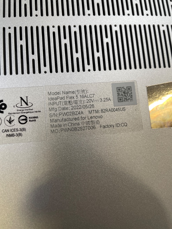 Photo 3 of Lenovo IdeaPad Flex 5 16ALC7 82RA0045US 16" Touchscreen Convertible 2 in 1 Notebook - WUXGA - 1920 x 1200 - AMD Ryzen 7 5700U 1.80 GHz - 16 GB Total RAM - 512 GB SSD - Cloud Gray - AMD Chip - Win