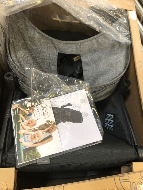 Photo 2 of UPPAbaby RumbleSeat V2+ Second Lower Seat/Compatible with Vista 2015-2019 and Vista V2 / Adapters, Bumper Bar, Bug Shield Included/Greyson (Charcoal Mélange/Carbon Frame/Saddle Leather) Greyson Stroller