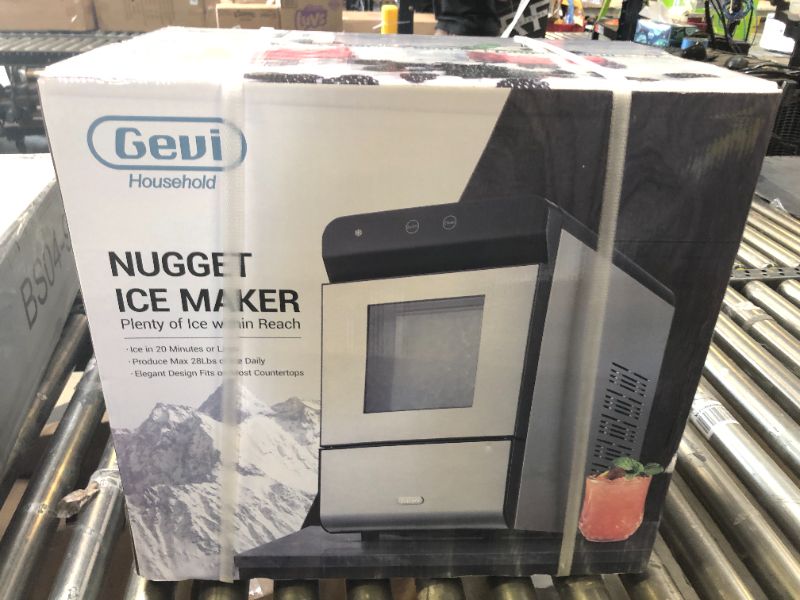 Photo 2 of Gevi Household V2.0 Countertop Nugget Ice Maker with Viewing Window | Self-Cleaning Pebble Ice Machine | Open and Pour Water Refill | Stainless Steel Housing | 16.9''H Fits Under Wall
