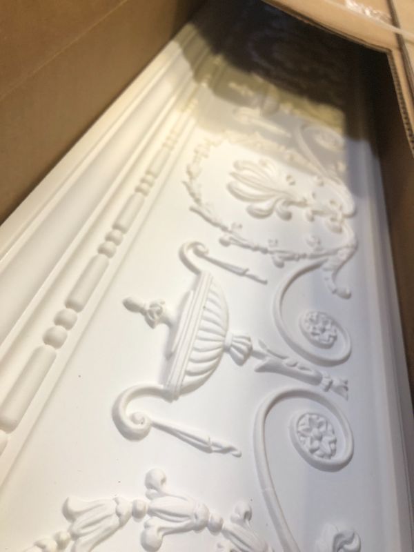 Photo 2 of Orac Decor C308 High Density Polyurethane Crown Moulding, Primed White. Face: 4" Sample Piece 4 inch Small Sample White