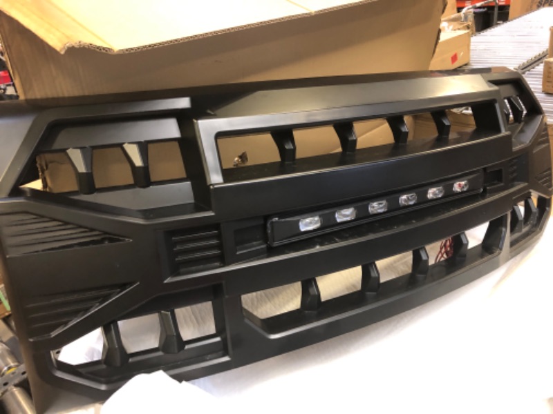 Photo 1 of MEGAIE Front Grill Replacement for F150 2009-2014, Matte Black Front Bumper Grille w/Off-Road Lights