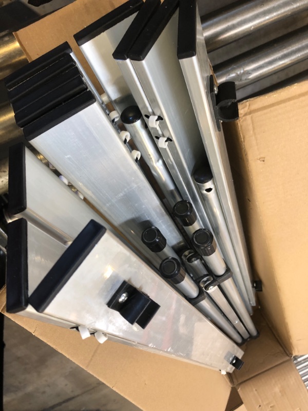 Photo 1 of VEVOR Folding Camping Table, Outdoor Portable Lightweight Aluminum Ultra Compact Snap-Together Design with Carry Bag, for Cooking, Beach, Picnic, Travel, Grilling, 28'' x 28'', Silver