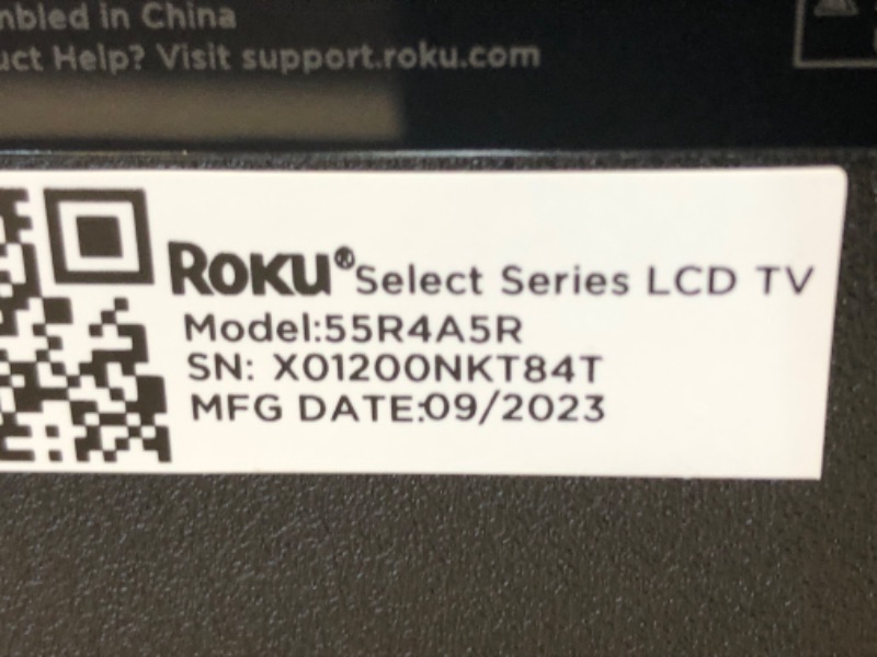 Photo 4 of Roku 55" Select Series 4K HDR Smart RokuTV with Enhanced Voice Remote, Brilliant 4K Picture, Automatic Brightness, and Seamless Streaming Select Series 4K 55"