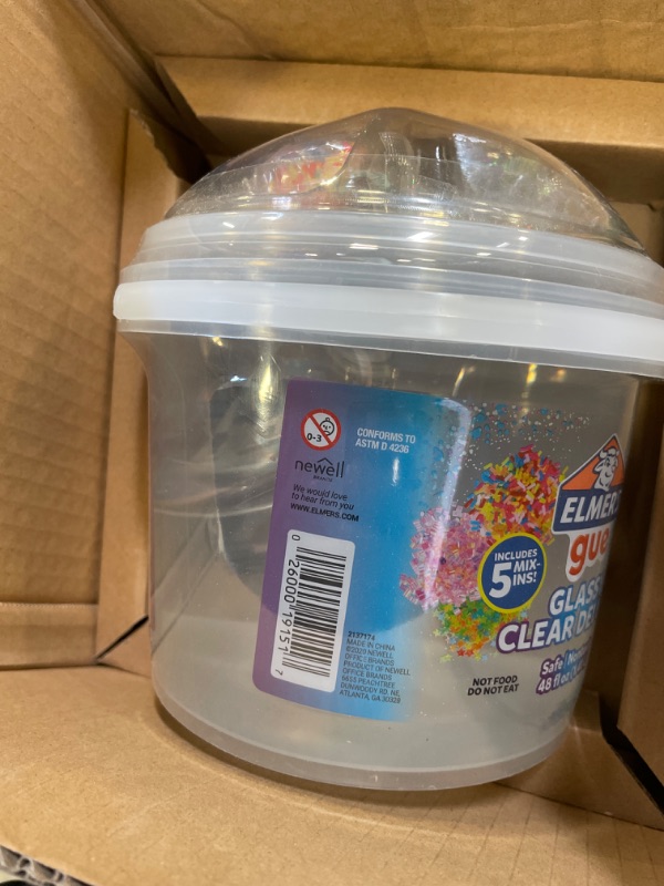 Photo 2 of Elmer's GUE Premade Includes 5 Sets of Slime Add-ins, 3 Lb. Bucket, Glassy Clear