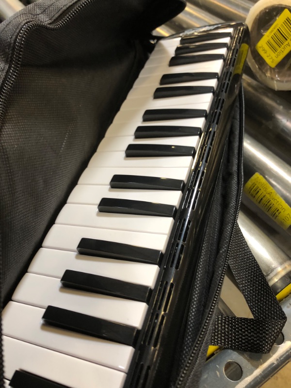 Photo 2 of Eastar 37 Keys Melodica Instrument, Soprano Melodica Air Piano Keyboard Pianica with 2 Soft Long Tubes, Short Mouthpieces, Carrying Bag, Black 37 Key Black