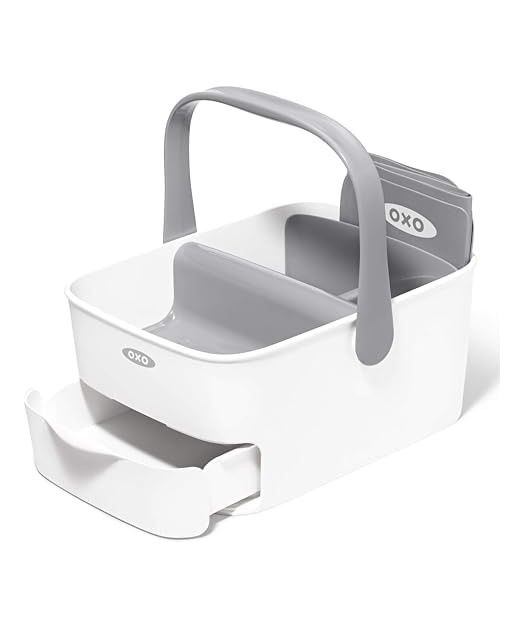 Photo 1 of OXO Tot Diaper Caddy with Changing Mat & Tot Perfect Pull Wipes Dispenser - Gray, 1 Count (Pack of 1) Diaper Caddy + Dispenser 1 Count (Pack of 1)