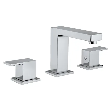 Photo 1 of 8 in. Widespread Double Handle Bathroom Faucet in Brushed Nickel
