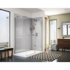 Photo 1 of 
Utile Metro 32 in. x 60 in. x 83.5 in. Corner Shower Stall in Soft Grey with Right Drain Base in 