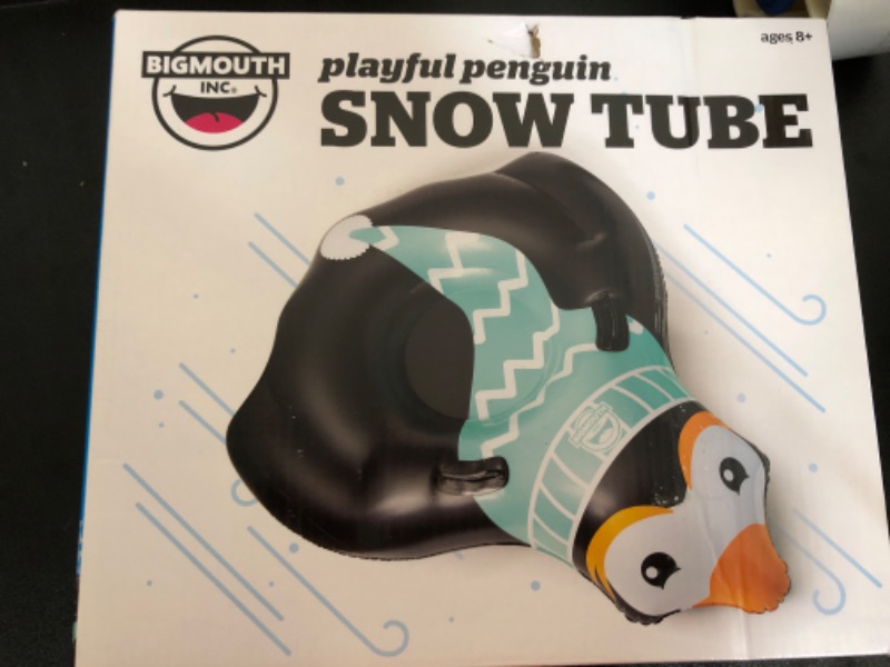 Photo 2 of BigMouth Inc. Snow Tube, Inflatable Sleds for Kids and Adults, Heavy Duty PVC Penguin