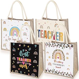 Photo 1 of Kajaia Teacher Appreciation Gifts Rainbow Canvas Tote Bags and Cosmetic Bag for Teacher Coworker Nurse https://a.co/d/1lUxpsj