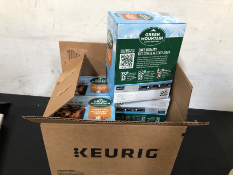 Photo 2 of 96pods exp date 01/2024     Green Mountain Coffee Roasters ICED Hazelnut Cream, Single Serve Keurig K-Cup Pods, Flavored Iced Coffee, 96 Count (4 Packs of 24)
