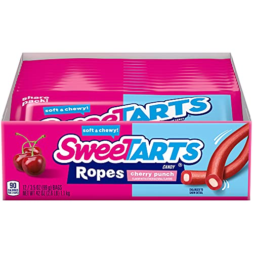 Photo 1 of SweeTARTS Soft and Chewy Ropes, Cherry Punch, 3.0 OZ (Pack of 12)---exp date 03/2024
