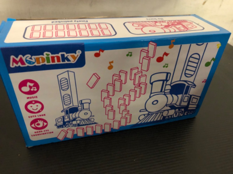 Photo 2 of MCPINKY Kids Games Domino Train Toys, Stacking Games for Kids Ages 4 5 6 Automatic Dominoes Toddler Toys Christmas Birthday Gifts Age 3-5 4-6 5-7 Kid Christmas Style