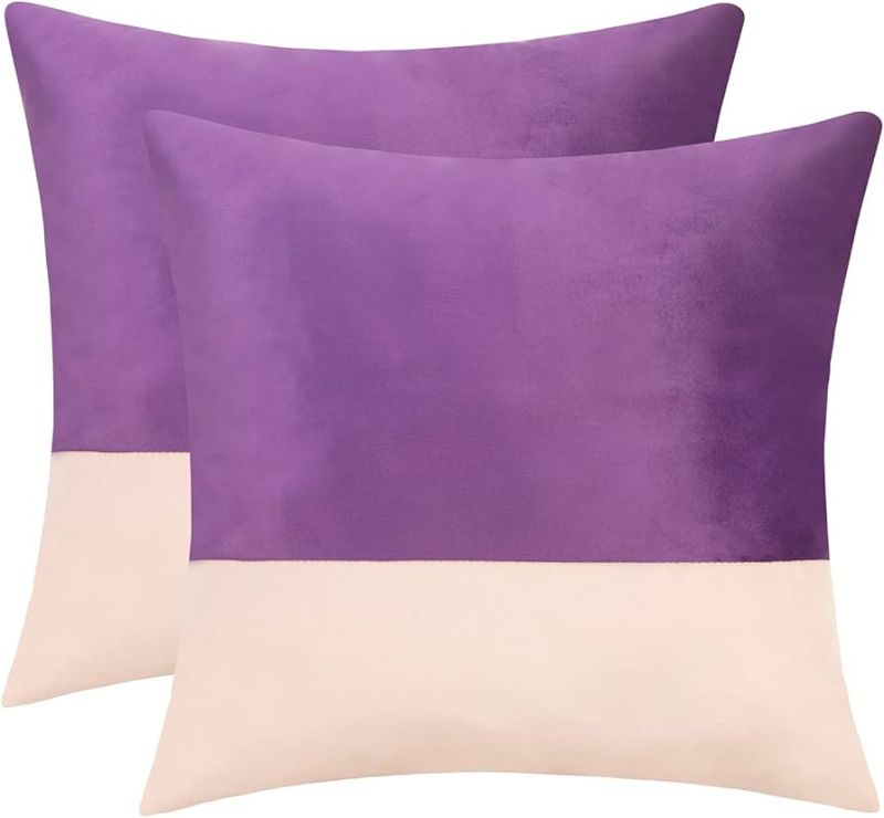 Photo 1 of cygnus 122x22Inch Purple and Pink Velvet Lumbar Throw Pillow Covers Case with Zipper  