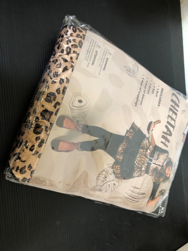 Photo 2 of 12/14Years XL  Cheetah Costume for Girls, Plush Leopard Costume for Halloween Party
