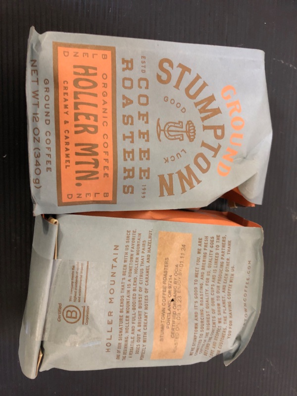 Photo 2 of 2pack   exp date 01/2024   Stumptown Coffee Roasters, Organic Medium Roast Ground Coffee Gifts - Holler Mountain 12 Ounce Bag, Flavor Notes of Citrus Zest, Caramel and Hazelnut