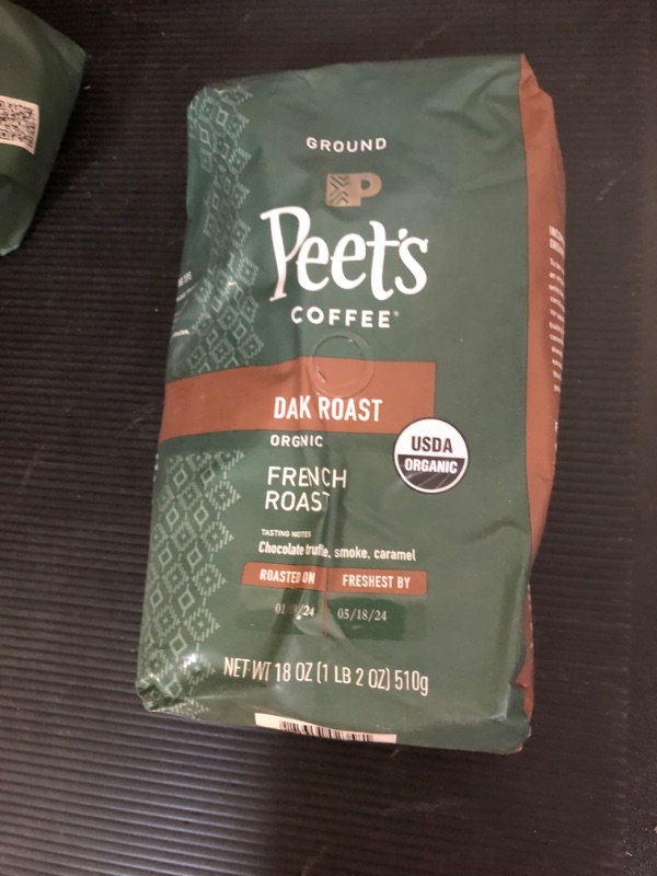 Photo 2 of Peet's Coffee Organic French Roast, Dark Roast Ground Coffee, 18 oz Bag