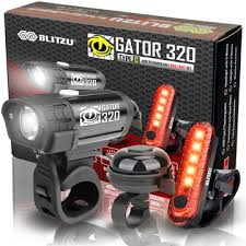 Photo 1 of Gator™ 320 Bike Light Set With Headlight, Taillight & Bicycle Bell
