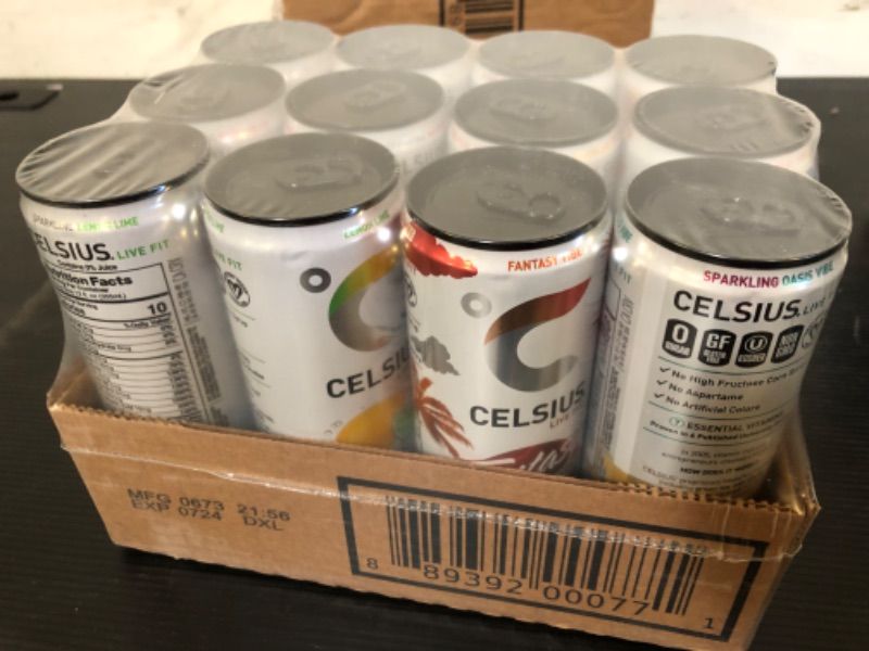 Photo 2 of CELSIUS Essential Energy Drink, 12 Fl Oz, Official Variety Pack (Pack of 12) Official Variety Pack 12 Fl Oz (Pack of 12)