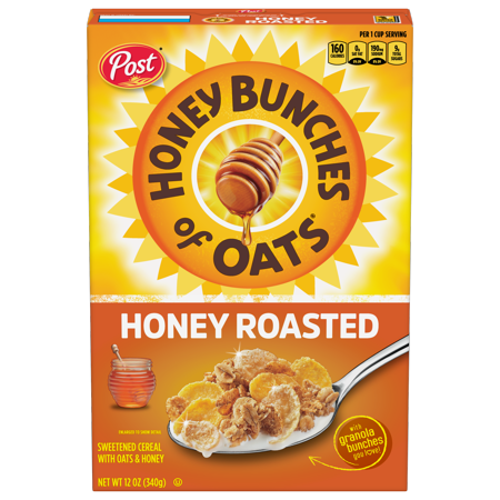 Photo 1 of Honey Bunches of Oats Honey Roasted Heart Healthy Low Fat Made with Whole Grain Cereal 12 Ounce (Pack of 12)
